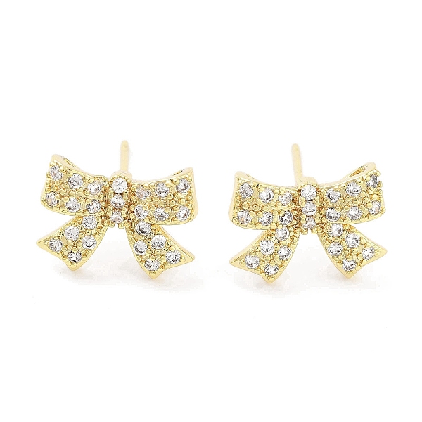 PandaHall Brass Cubic Zirconia Stud Earrings for Women, Bowknot, Real 18K Gold Plated, 9.5x12.5mm Brass Bowknot Clear
PandaHall Brass Cubic Zirconia Stud Earrings for Women, Bowknot, Real 18K Gold Plated, 9.5x12.5mm Brass Bowknot Clear