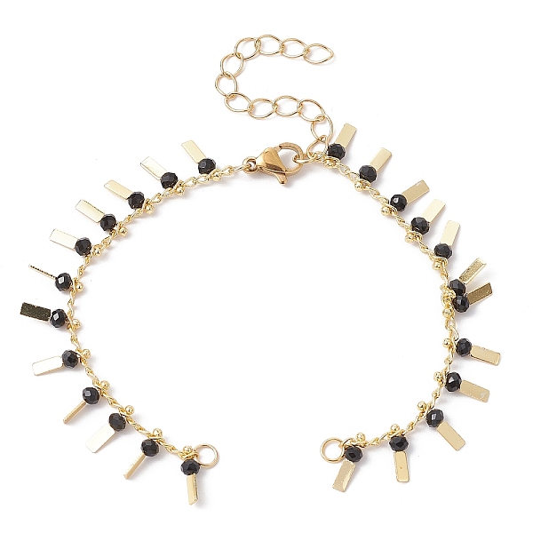 PandaHall Glass Beaded Chains Bracelet Making, with Rectangle Charm & Lobster Claw Clasp, Fit for Connector Charms, Golden, 6-3/8 inch..., Black
PandaHall Glass Beaded Chains Bracelet Making, with Rectangle Charm & Lobster Claw Clasp, Fit for Connector Charms, Golden, 6-3/8 inch..., Black
