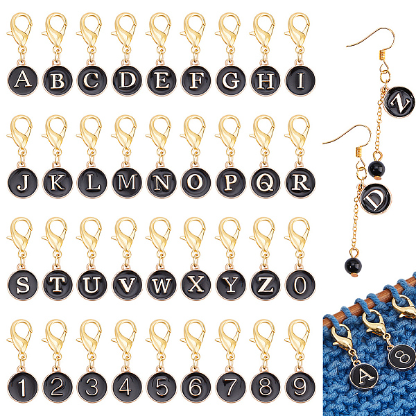 PandaHall 36Pcs 36 Style Letter A~Z & Number 0~9 Alloy Enamel Pendant Stitch Markers, Crochet Lobster Claw Clasp Charms, Black, 3cm...
PandaHall 36Pcs 36 Style Letter A~Z & Number 0~9 Alloy Enamel Pendant Stitch Markers, Crochet Lobster Claw Clasp Charms, Black, 3cm...