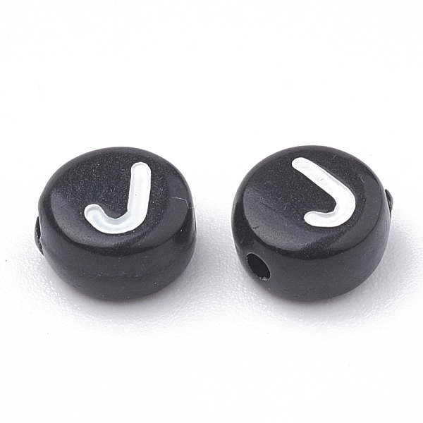 PandaHall Opaque Acrylic Beads, Horizontal Hole, Alphabet Style, Flat Round, Letter.J, 7x4mm, Hole: 1.5mm, about 3700pcs/500g Acrylic Letter..., Black
PandaHall Opaque Acrylic Beads, Horizontal Hole, Alphabet Style, Flat Round, Letter.J, 7x4mm, Hole: 1.5mm, about 3700pcs/500g Acrylic Letter..., Black