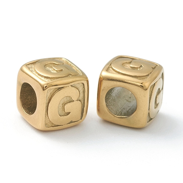 PandaHall 304 Stainless Steel European Beads, Large Hole Beads, Horizontal Hole, Cube with Letter, Golden, Letter.G, 8x8x8mm, Hole: 4mm 304...
PandaHall 304 Stainless Steel European Beads, Large Hole Beads, Horizontal Hole, Cube with Letter, Golden, Letter.G, 8x8x8mm, Hole: 4mm 304...