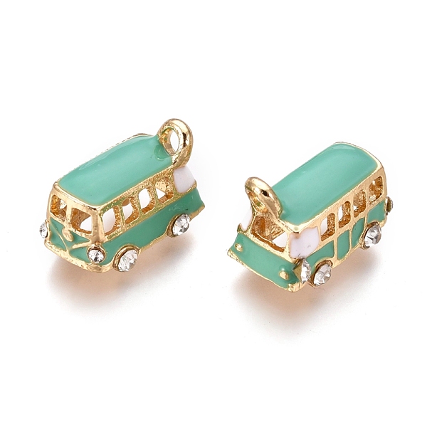 PandaHall Alloy Pendants, with Enamel and Crystal Rhinestone, Bus, Golden, Medium Aquamarine, 18x11x13mm, Hole: 2.5mm Alloy..., Green
PandaHall Alloy Pendants, with Enamel and Crystal Rhinestone, Bus, Golden, Medium Aquamarine, 18x11x13mm, Hole: 2.5mm Alloy..., Green