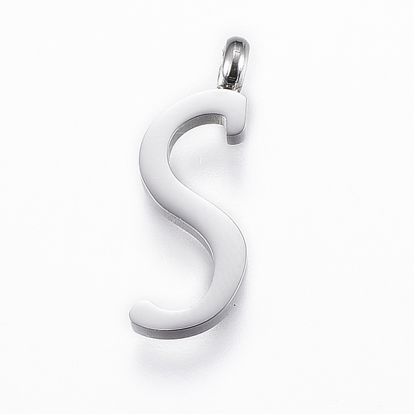 PandaHall 304 Stainless Steel Pendants, Initial Letter, Letter.S, Stainless Steel Color, 18x6.5x2mm, Hole: 2mm 304 Stainless Steel Letter S
PandaHall 304 Stainless Steel Pendants, Initial Letter, Letter.S, Stainless Steel Color, 18x6.5x2mm, Hole: 2mm 304 Stainless Steel Letter S