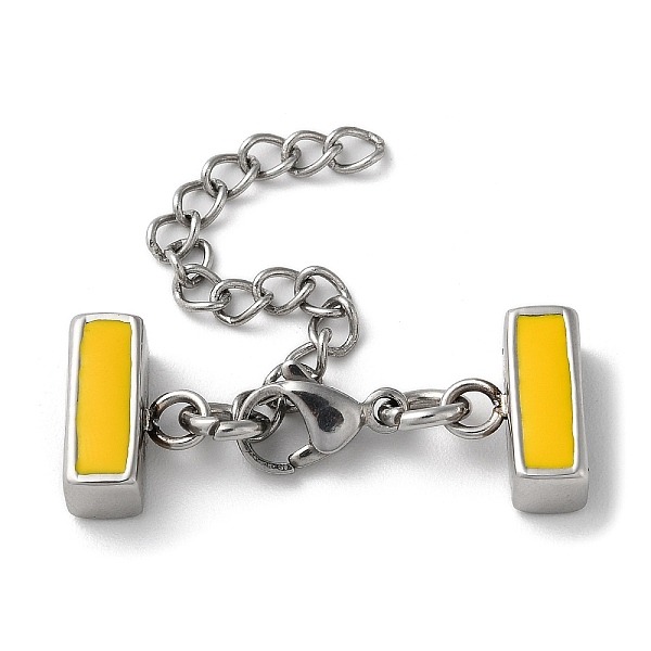 PandaHall 304 Stainless Steel Chain Extender, with Lobster Claw Clasps and Enamel Rectangle Chain Tabs, Stainless Steel Color, 39mm 304..., Yellow
PandaHall 304 Stainless Steel Chain Extender, with Lobster Claw Clasps and Enamel Rectangle Chain Tabs, Stainless Steel Color, 39mm 304..., Yellow