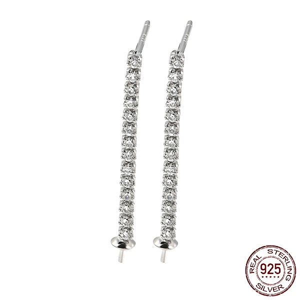 PandaHall Rhodium Plated 925 Sterling Silver Micro Pave Clear Cubic Zirconia Stud Earring Findings, for Half Drilled Beads, with S925 Stamp...
PandaHall Rhodium Plated 925 Sterling Silver Micro Pave Clear Cubic Zirconia Stud Earring Findings, for Half Drilled Beads, with S925 Stamp...