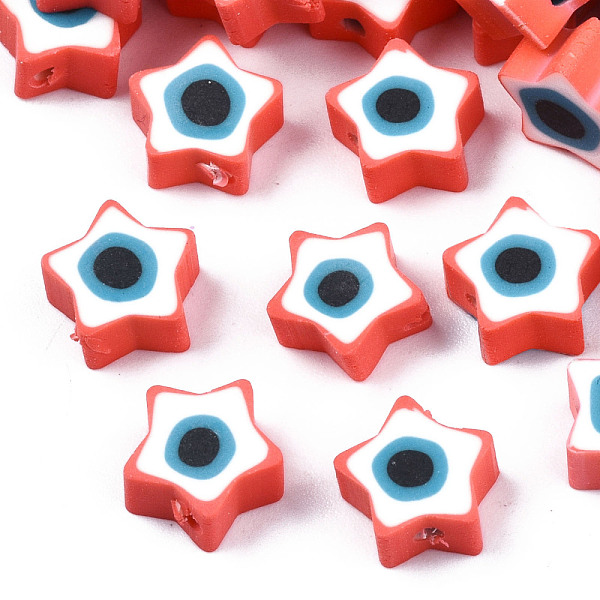 PandaHall Handmade Polymer Clay Beads, Star with Evil Eye, Red, 9x9x3.5~4.5mm, Hole: 1.4mm Polymer Clay Star Red
PandaHall Handmade Polymer Clay Beads, Star with Evil Eye, Red, 9x9x3.5~4.5mm, Hole: 1.4mm Polymer Clay Star Red