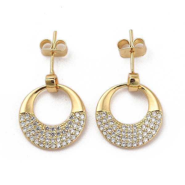 PandaHall Brass Micro Pave Cubic Zirconia Dangle Stud Earrings, Twist Donut, Real 18K Gold Plated, 20x16mm Brass Donut Clear
PandaHall Brass Micro Pave Cubic Zirconia Dangle Stud Earrings, Twist Donut, Real 18K Gold Plated, 20x16mm Brass Donut Clear