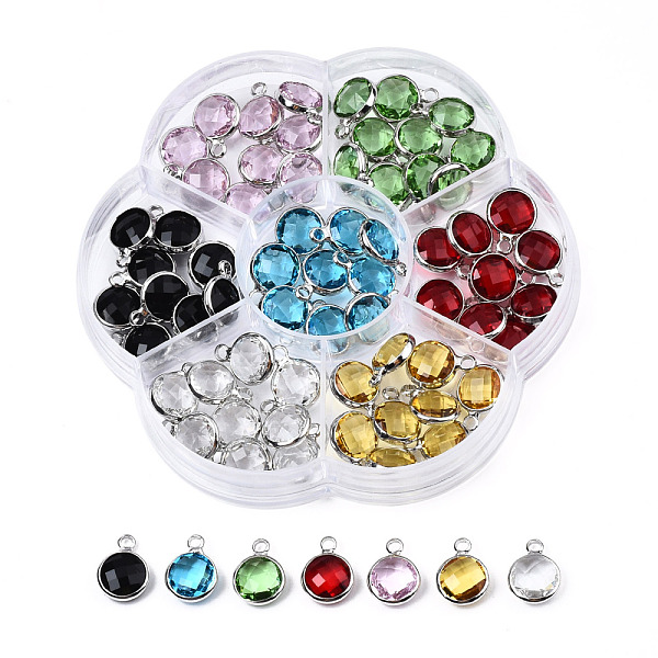 PandaHall K9 Glass Charms, with Brass Findings, Flat Round, Faceted, Mixed Color, Platinum, 11.5x8.5x4mm, Hole: 1.8mm K9 Glass Flat Round..., Multicolor
PandaHall K9 Glass Charms, with Brass Findings, Flat Round, Faceted, Mixed Color, Platinum, 11.5x8.5x4mm, Hole: 1.8mm K9 Glass Flat Round..., Multicolor