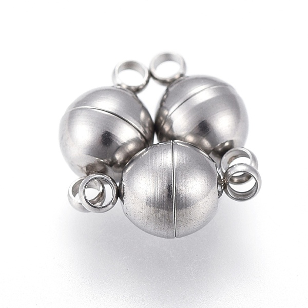 PandaHall 201 Stainless Steel Magnetic Clasps with Loops, Round, Stainless Steel Color, 11x6x6mm, Hole: 1.5mm 201 Stainless Steel Round
PandaHall 201 Stainless Steel Magnetic Clasps with Loops, Round, Stainless Steel Color, 11x6x6mm, Hole: 1.5mm 201 Stainless Steel Round
