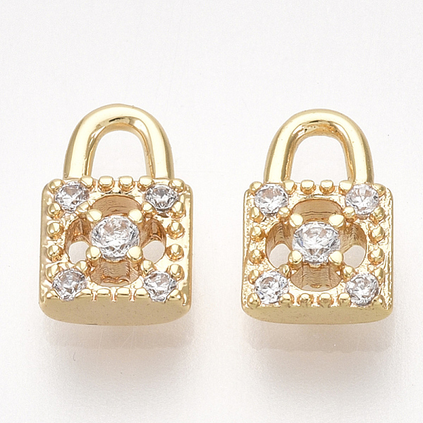PandaHall Brass Cubic Zirconia Charms, Padlock, Nickel Free, Real 18K Gold Plated, Clear, 7x5x2mm, Hole: 1.6mm Brass+Cubic Zirconia Lock...
PandaHall Brass Cubic Zirconia Charms, Padlock, Nickel Free, Real 18K Gold Plated, Clear, 7x5x2mm, Hole: 1.6mm Brass+Cubic Zirconia Lock...