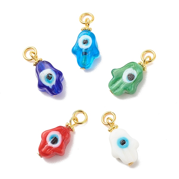 PandaHall Handmade Evil Eye Lampwork Pendants, with Iron & Alloy & Brass Finding, Hamsa Hand/Hand of Miriam, Mixed Color, 21x11x7mm, Jump..., Multicolor
PandaHall Handmade Evil Eye Lampwork Pendants, with Iron & Alloy & Brass Finding, Hamsa Hand/Hand of Miriam, Mixed Color, 21x11x7mm, Jump..., Multicolor