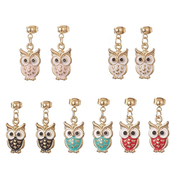 PandaHall 5 Pair 5 Color Alloy Enamel Owl Dangle Stud Earrings, Golden 304 Stainless Steel Jewelry for Women, Mixed Color, 30mm, Pin: 0.7mm..., Multicolor
PandaHall 5 Pair 5 Color Alloy Enamel Owl Dangle Stud Earrings, Golden 304 Stainless Steel Jewelry for Women, Mixed Color, 30mm, Pin: 0.7mm..., Multicolor