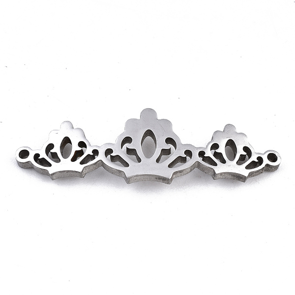 PandaHall 304 Stainless Steel Link Connectors, Laser Cut, Crown, Stainless Steel Color, 9.5x30.5x1.5mm, Hole: 1mm 304 Stainless Steel Crown
PandaHall 304 Stainless Steel Link Connectors, Laser Cut, Crown, Stainless Steel Color, 9.5x30.5x1.5mm, Hole: 1mm 304 Stainless Steel Crown