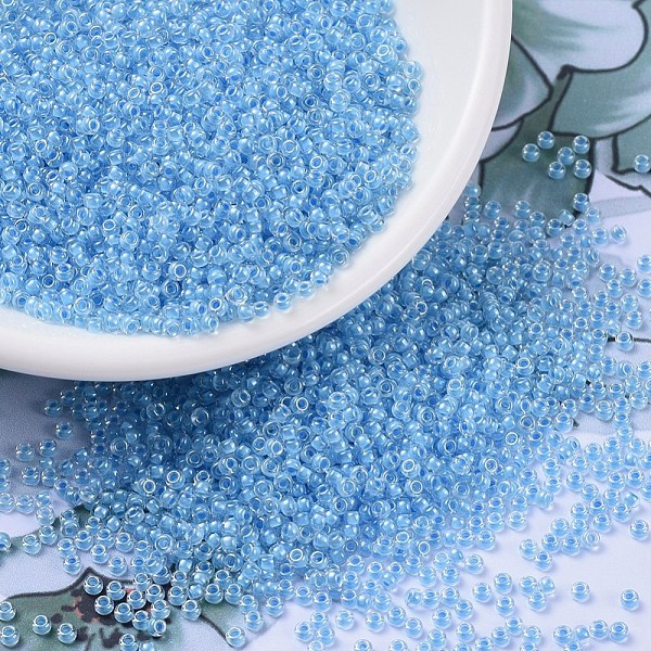 PandaHall MIYUKI Round Rocailles Beads, Japanese Seed Beads, 11/0, (RR221) Sky Blue Lined Crystal, 2x1.3mm, Hole: 0.8mm, about 1111pcs/10g..., Cyan
PandaHall MIYUKI Round Rocailles Beads, Japanese Seed Beads, 11/0, (RR221) Sky Blue Lined Crystal, 2x1.3mm, Hole: 0.8mm, about 1111pcs/10g..., Cyan