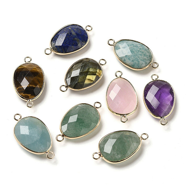 PandaHall Natural Mixed Gemstone Faceted Connector Charms, Brass Egg Links, Light Gold, 31.5x17.5x7mm, Hole: 2.5mm Mixed Stone Egg
PandaHall Natural Mixed Gemstone Faceted Connector Charms, Brass Egg Links, Light Gold, 31.5x17.5x7mm, Hole: 2.5mm Mixed Stone Egg