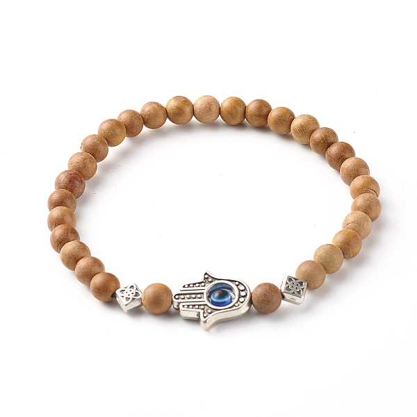 PandaHall Natural Wood Beads Stretch Bracelets, with Tibetan Style Alloy Bead, Hamsa Hand /Hand of Miriam with Evil Eye, BurlyWood, Inner..., Orange
PandaHall Natural Wood Beads Stretch Bracelets, with Tibetan Style Alloy Bead, Hamsa Hand /Hand of Miriam with Evil Eye, BurlyWood, Inner..., Orange