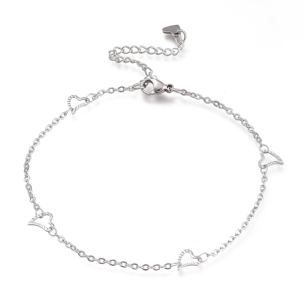 PandaHall 304 Stainless Steel Cable Chain Anklets, with Textured Heart Links and Lobster Claw Clasps, Stainless Steel Color, 9-1/8 inch...
PandaHall 304 Stainless Steel Cable Chain Anklets, with Textured Heart Links and Lobster Claw Clasps, Stainless Steel Color, 9-1/8 inch...