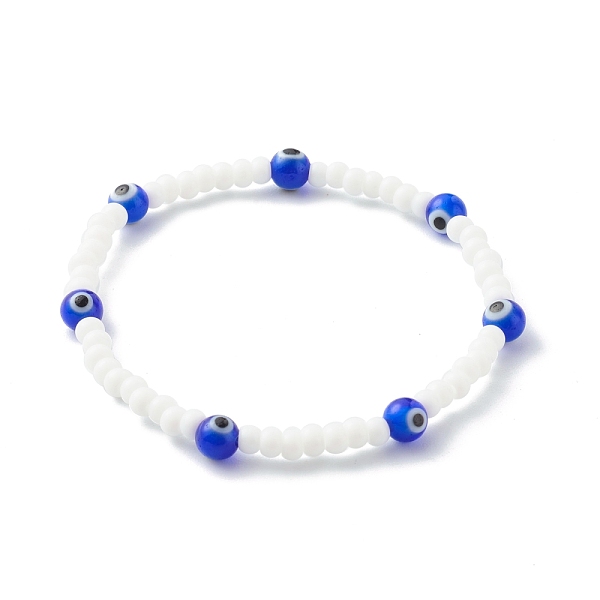 PandaHall Glass Beads & Handmade Lampwork Beads Stretch Bracelets for Kid, Evil Eye, Blue, Inner Diameter: 2-3/8 inch(6.1cm) Glass Evil Eye...
PandaHall Glass Beads & Handmade Lampwork Beads Stretch Bracelets for Kid, Evil Eye, Blue, Inner Diameter: 2-3/8 inch(6.1cm) Glass Evil Eye...