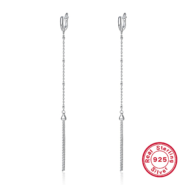 PandaHall Rhodium Plated 925 Sterling Silver Hoop Earrings, Chains Tassel Earrings, with 925 Stamp, Platinum, 128mm Sterling Silver
PandaHall Rhodium Plated 925 Sterling Silver Hoop Earrings, Chains Tassel Earrings, with 925 Stamp, Platinum, 128mm Sterling Silver