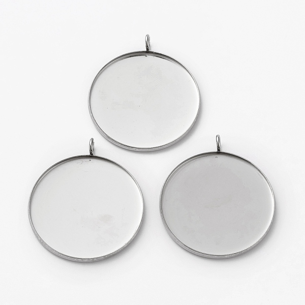 PandaHall 304 Stainless Steel Pendant Cabochon Settings, Flat Round, Stainless Steel Color, 31.5x26.5x2mm, Hole: 3mm, Tray: 25mm 304...
PandaHall 304 Stainless Steel Pendant Cabochon Settings, Flat Round, Stainless Steel Color, 31.5x26.5x2mm, Hole: 3mm, Tray: 25mm 304...