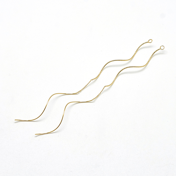 PandaHall Brass Chain Stud Earring Findings, with Loop, Ear Threads, Real 18K Gold Plated, 142x1mm, Hole: 2mm Brass Others
PandaHall Brass Chain Stud Earring Findings, with Loop, Ear Threads, Real 18K Gold Plated, 142x1mm, Hole: 2mm Brass Others