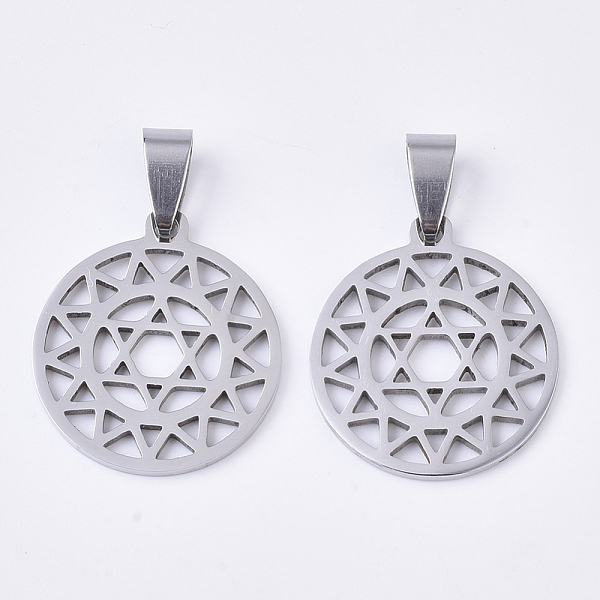 PandaHall Chakra Theme 201 Stainless Steel Pendants, with Random Size Snap on Bails, Anahata, Stainless Steel Color, 25x22x1.5mm, Hole...
PandaHall Chakra Theme 201 Stainless Steel Pendants, with Random Size Snap on Bails, Anahata, Stainless Steel Color, 25x22x1.5mm, Hole...