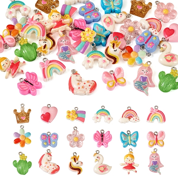 PandaHall 36Pcs 18 Styles Opaque & Transparent Resin Pendants, with Platinum Tone Iron Loops, Butterfly & Cactus & Flower, Mixed Shapes..., Multicolor
PandaHall 36Pcs 18 Styles Opaque & Transparent Resin Pendants, with Platinum Tone Iron Loops, Butterfly & Cactus & Flower, Mixed Shapes..., Multicolor