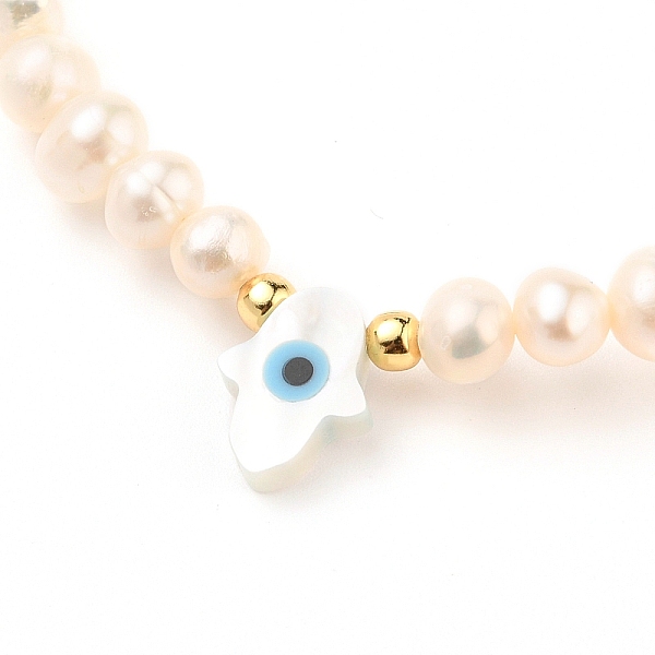 PandaHall Natural Pearl Beads Stretch Bracelets, with Brass Beads, Natural White Shell Beads and Synthetic Turquoise, Hamsa Hand with Evil...
PandaHall Natural Pearl Beads Stretch Bracelets, with Brass Beads, Natural White Shell Beads and Synthetic Turquoise, Hamsa Hand with Evil...