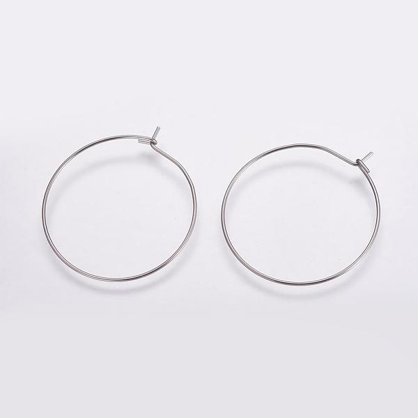 PandaHall 316 Surgical Stainless Steel Hoop Earrings Findings, Wine Glass Charms Findings, Stainless Steel Color, 30x0.7mm, Inner Diameter...
PandaHall 316 Surgical Stainless Steel Hoop Earrings Findings, Wine Glass Charms Findings, Stainless Steel Color, 30x0.7mm, Inner Diameter...