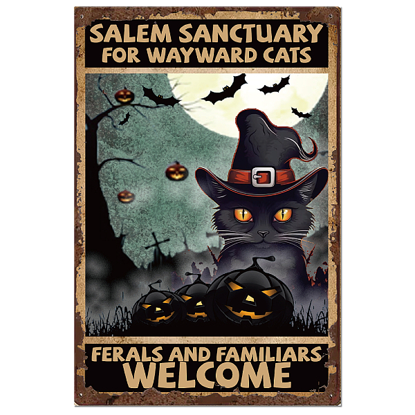 PandaHall SUPERDANT Halloween Metal Tin Sign Black Cat Vintage Metal Sign Salem Sanctuary Tin Painting Plaque Welcome Wall Art Poster for...
PandaHall SUPERDANT Halloween Metal Tin Sign Black Cat Vintage Metal Sign Salem Sanctuary Tin Painting Plaque Welcome Wall Art Poster for...