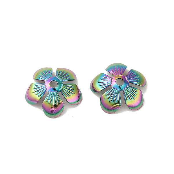 PandaHall 304 Stainless Steel Bead Caps, 5-Petal Flower, Rainbow Color, 13.5x6mm, Hole: 1.2mm 304 Stainless Steel
PandaHall 304 Stainless Steel Bead Caps, 5-Petal Flower, Rainbow Color, 13.5x6mm, Hole: 1.2mm 304 Stainless Steel