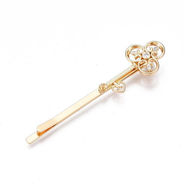 PandaHall Brass Micro Pave Clear Cubic Zirconia Hair Bobby Pin Findings, Nickel Free, Flower, Real 18K Gold Plated, 63.5x15x7mm, Pin: 0.7mm...
PandaHall Brass Micro Pave Clear Cubic Zirconia Hair Bobby Pin Findings, Nickel Free, Flower, Real 18K Gold Plated, 63.5x15x7mm, Pin: 0.7mm...