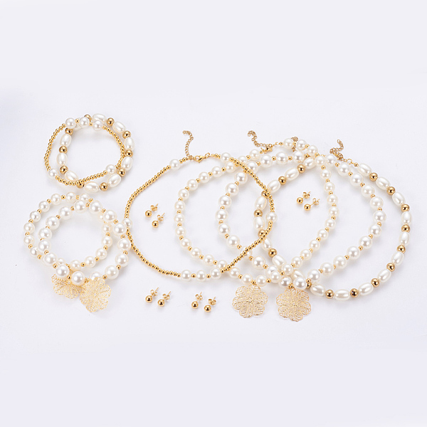 PandaHall 304 Stainless Steel Jewelry Sets, Ball Stud Earrings & Necklaces & Bracelets, with Plastic Beads, Golden, 15.1~16.7 inch...
PandaHall 304 Stainless Steel Jewelry Sets, Ball Stud Earrings & Necklaces & Bracelets, with Plastic Beads, Golden, 15.1~16.7 inch...