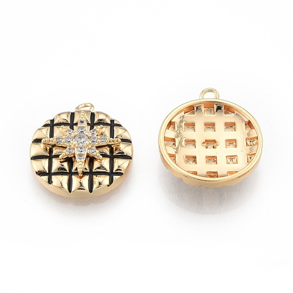 PandaHall Brass Pave Clear Cubic Zirconia Pendants, with Enamel, Cadmium Free & Nickel Free & Lead Free, Flat Round with Star, Real 18K Gold...
PandaHall Brass Pave Clear Cubic Zirconia Pendants, with Enamel, Cadmium Free & Nickel Free & Lead Free, Flat Round with Star, Real 18K Gold...