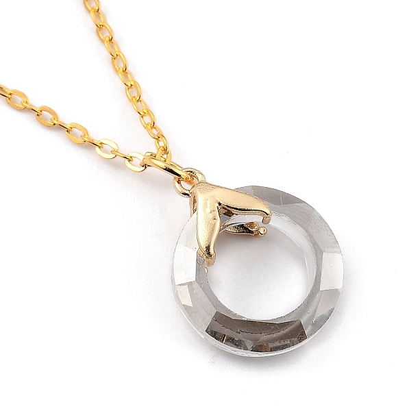 PandaHall Glass Pendant Necklaces, with Golden Plated Brass Cable Chains and Spring Ring Clasps, Ring, Light Grey, 18.19 inch(46.2cm) Glass
PandaHall Glass Pendant Necklaces, with Golden Plated Brass Cable Chains and Spring Ring Clasps, Ring, Light Grey, 18.19 inch(46.2cm) Glass