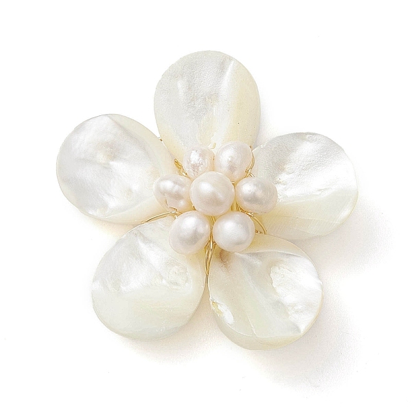 PandaHall Natural Pearl & Shell Links Connector Charms, Flower Links with Copper Wire Double Loops, Golden, 34x37.5x14mm, Hole: 2.5mm Pearl...
PandaHall Natural Pearl & Shell Links Connector Charms, Flower Links with Copper Wire Double Loops, Golden, 34x37.5x14mm, Hole: 2.5mm Pearl...