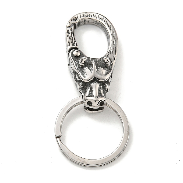 PandaHall Tibetan Style 316 Surgical Stainless Steel Fittings with 304 Stainless Steel Key Ring, Animal, Cattle, 68.5mm 316 Surgical...
PandaHall Tibetan Style 316 Surgical Stainless Steel Fittings with 304 Stainless Steel Key Ring, Animal, Cattle, 68.5mm 316 Surgical...