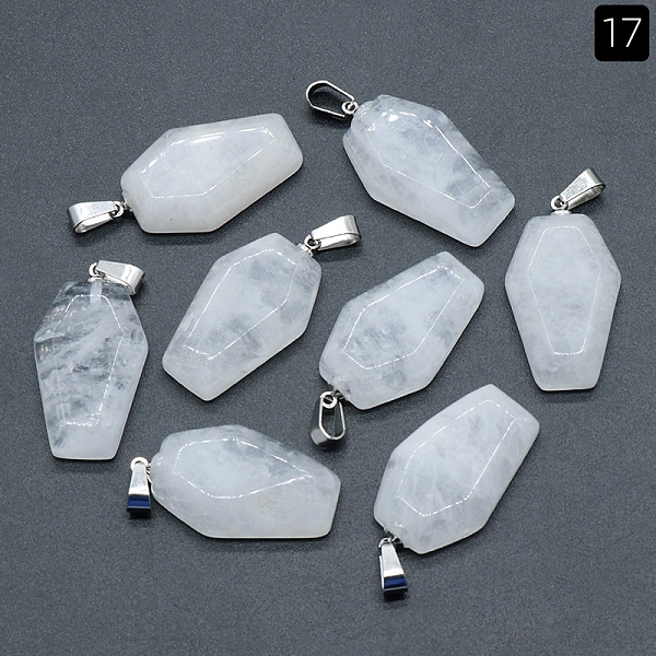PandaHall Natural Quartz Crystal Pendants, Halloween Coffin Charms, 30x19mm Quartz Crystal Hexagon
PandaHall Natural Quartz Crystal Pendants, Halloween Coffin Charms, 30x19mm Quartz Crystal Hexagon