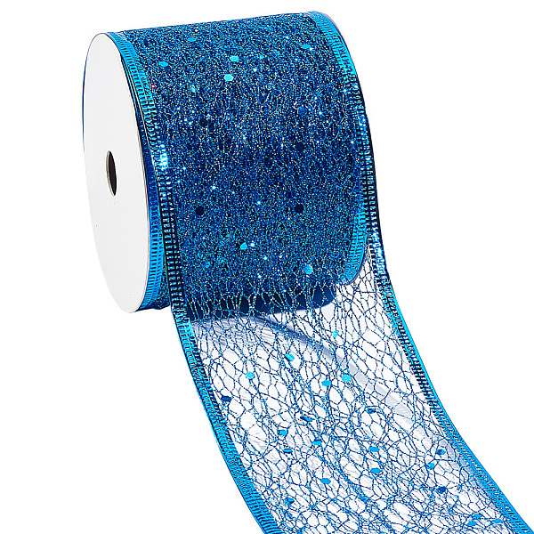 PandaHall 10 Yards 2.5" Glitter Mesh Wired Ribbon Bule Sparkling Metallic Mesh Ribbon Sequins Wired Edge Tulle Roll Spool Net for Gift...
PandaHall 10 Yards 2.5" Glitter Mesh Wired Ribbon Bule Sparkling Metallic Mesh Ribbon Sequins Wired Edge Tulle Roll Spool Net for Gift...