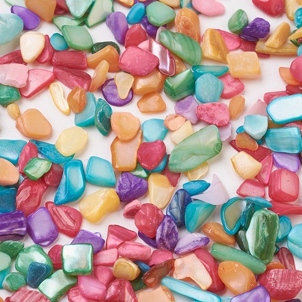 PandaHall Handmade Shell Beads, No Hole/Undrilled, Chip, Dyed, Mixed Color, 4~14x2~5x0.7~3.5mm, about 5000pcs/500g Freshwater Shell Chip..., Multicolor
PandaHall Handmade Shell Beads, No Hole/Undrilled, Chip, Dyed, Mixed Color, 4~14x2~5x0.7~3.5mm, about 5000pcs/500g Freshwater Shell Chip..., Multicolor