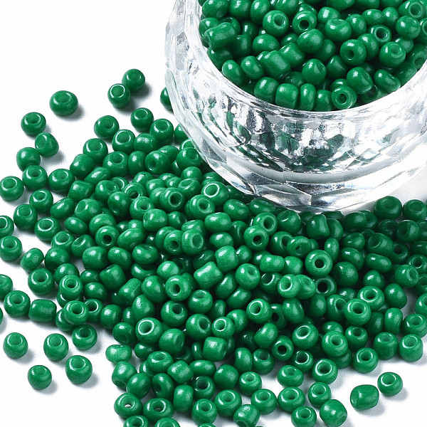 PandaHall Glass Seed Beads, Baking Paint, Round Hole, Round, Dark Green, 3~4x2~2.5mm, Hole: 0.8mm, about 450g/Pound Glass
PandaHall Glass Seed Beads, Baking Paint, Round Hole, Round, Dark Green, 3~4x2~2.5mm, Hole: 0.8mm, about 450g/Pound Glass