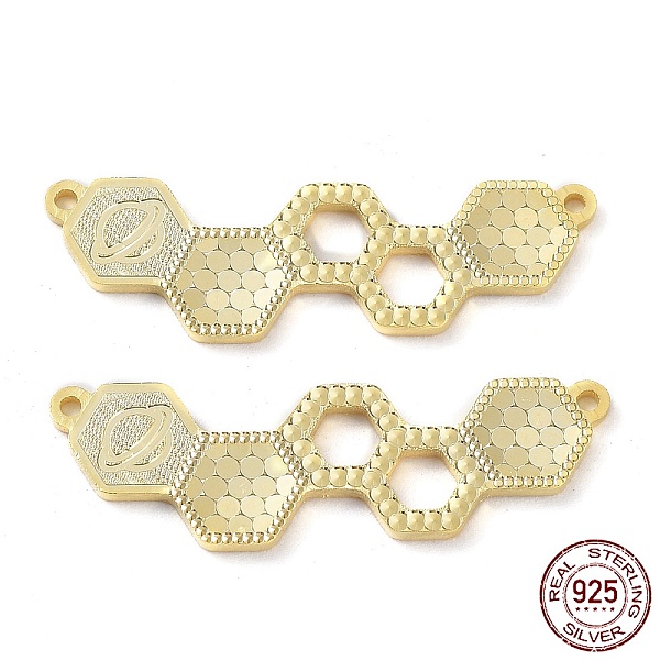 PandaHall 925 Sterling Silver Connector Charms, Hexagon Links, Real 18K Gold Plated, 9x29x1.2mm, Hole: 1mm Sterling Silver Hexagon
PandaHall 925 Sterling Silver Connector Charms, Hexagon Links, Real 18K Gold Plated, 9x29x1.2mm, Hole: 1mm Sterling Silver Hexagon