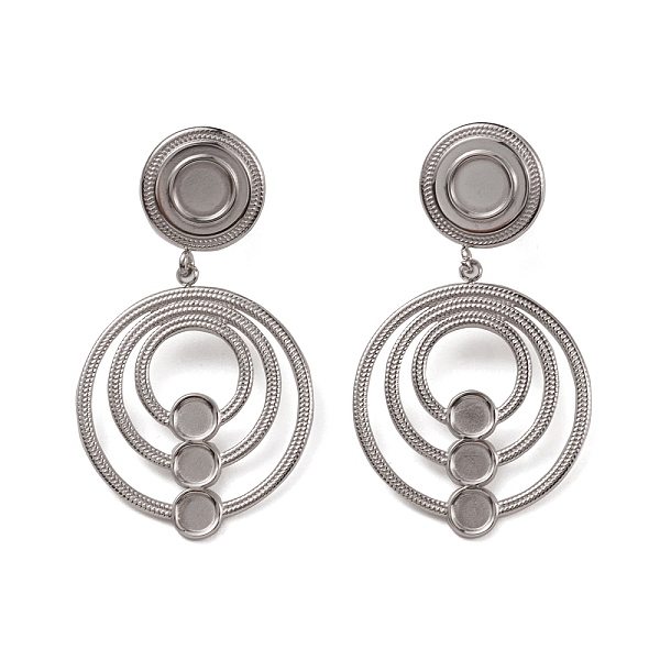 PandaHall 304 Stainless Steel Stud Dangle Earrings Findings, Blank Cabochon Setting, Round Ring, Stainless Steel Color, 44mm, Pin: 0.7mm...
PandaHall 304 Stainless Steel Stud Dangle Earrings Findings, Blank Cabochon Setting, Round Ring, Stainless Steel Color, 44mm, Pin: 0.7mm...