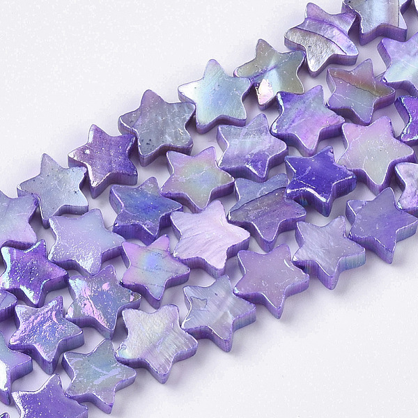 PandaHall Freshwater Shell Beads Strands, AB Color Plated, Dyed, Star, Medium Purple, 8~9x9x2~3mm, Hole: 0.8mm, about 55~59pcs/strand, 15.89...
PandaHall Freshwater Shell Beads Strands, AB Color Plated, Dyed, Star, Medium Purple, 8~9x9x2~3mm, Hole: 0.8mm, about 55~59pcs/strand, 15.89...