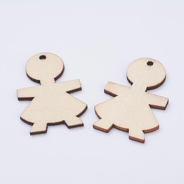 PandaHall Undyed Wood Pendants, Girl, Blanched Almond, 46x30x2mm, Hole: 3mm Wood Human Orange
PandaHall Undyed Wood Pendants, Girl, Blanched Almond, 46x30x2mm, Hole: 3mm Wood Human Orange