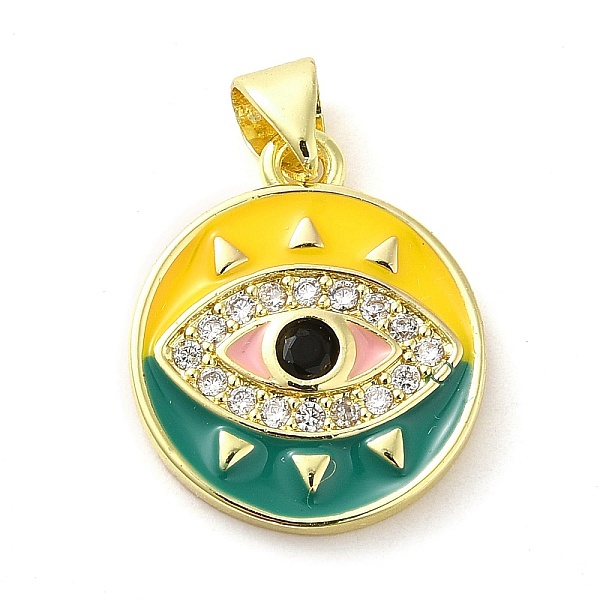 PandaHall Real 18K Gold Plated Brass Clear Cubic Zirconia Pendants, with Enamel and Glass, Flat Round with Evil Eye, Gold, 19x16x2.5mm, Hole...
PandaHall Real 18K Gold Plated Brass Clear Cubic Zirconia Pendants, with Enamel and Glass, Flat Round with Evil Eye, Gold, 19x16x2.5mm, Hole...