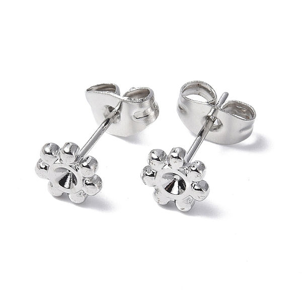 PandaHall 304 Stainless Steel Stud Earring Findings, with Rhinestone Setting and Ear Nuts, Flower, Stainless Steel Color, Fit For 2mm...
PandaHall 304 Stainless Steel Stud Earring Findings, with Rhinestone Setting and Ear Nuts, Flower, Stainless Steel Color, Fit For 2mm...