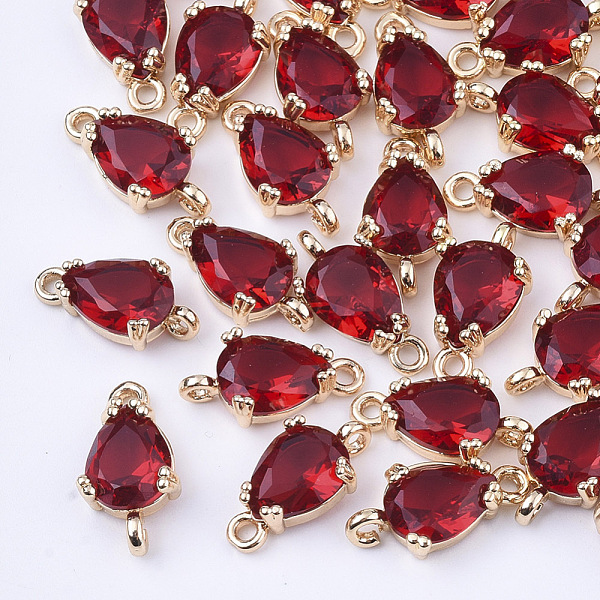 PandaHall Transparent Glass Links connectors, with Brass Findings, Faceted, Teardrop, Light Gold, Red, 13x7x3.5mm, Hole: 1.2mm Glass...
PandaHall Transparent Glass Links connectors, with Brass Findings, Faceted, Teardrop, Light Gold, Red, 13x7x3.5mm, Hole: 1.2mm Glass...