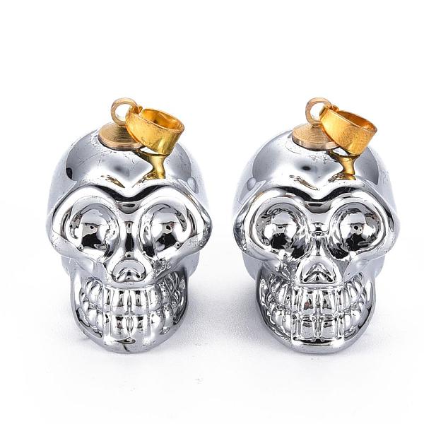 PandaHall Electroplate K9 Glass Pendants, with Golden Plated Brass Bails, Skull, Halloween, Platinum Plated, 25x26~27x19mm, Hole: 5x3mm K9...
PandaHall Electroplate K9 Glass Pendants, with Golden Plated Brass Bails, Skull, Halloween, Platinum Plated, 25x26~27x19mm, Hole: 5x3mm K9...