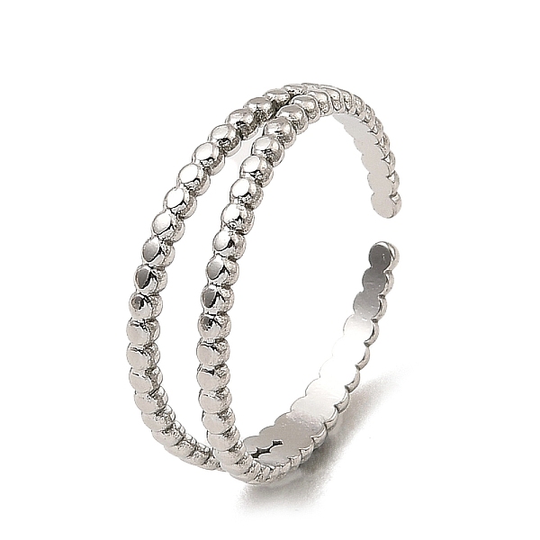PandaHall 304 Stainless Steel Open Cuff Rings, Double Lines, Stainless Steel Color, US Size 8(18.1mm) 304 Stainless Steel
PandaHall 304 Stainless Steel Open Cuff Rings, Double Lines, Stainless Steel Color, US Size 8(18.1mm) 304 Stainless Steel